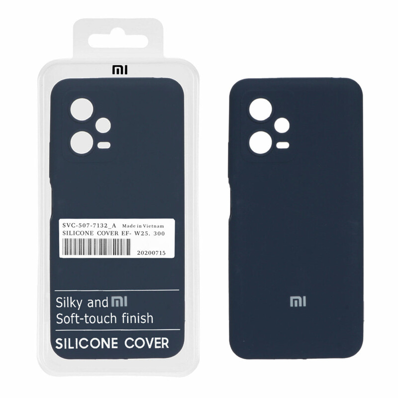 قاب سیلیکونی پاک کنی اورجینال درجه یک Xiaomi Poco X5 / Redmi Note 12 5G - سرمه ای (پک دار)