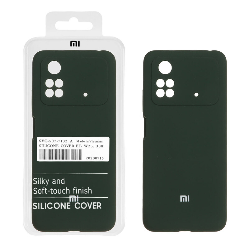 قاب سیلیکونی پاک کنی اورجینال درجه یک Xiaomi Poco M4 Pro 4G - سبز تیره (پک دار)