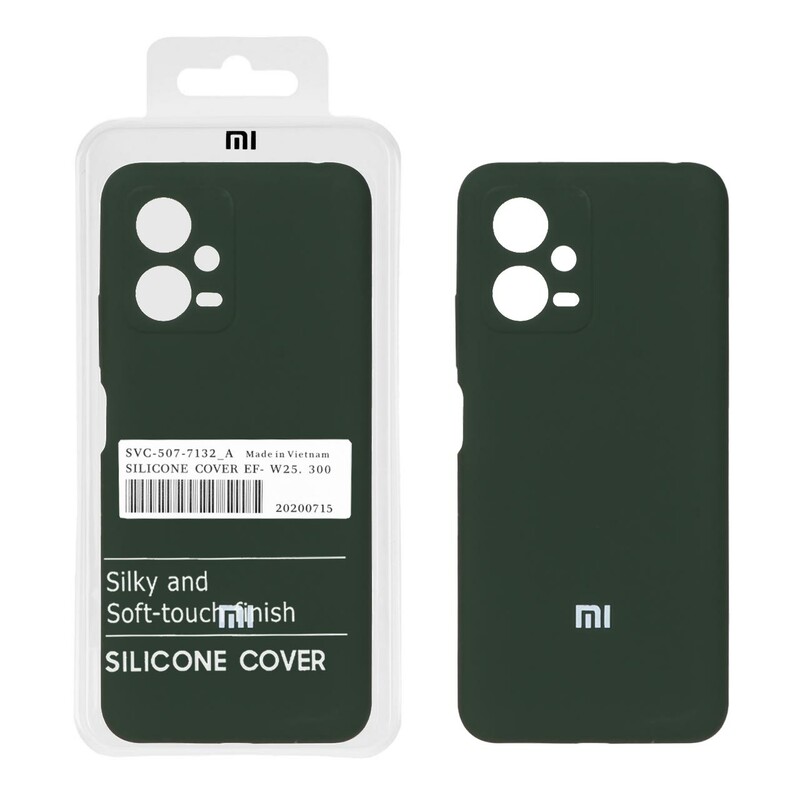 قاب سیلیکونی پاک کنی اورجینال درجه یک Xiaomi Redmi Note 12 5G / Poco X5 5G  - سبز تیره (پک دار)
