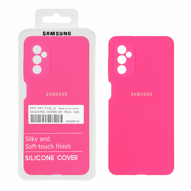 قاب سیلیکونی پاک کنی اورجینال درجه یک Samsung Galaxy M52 - صورتی فانتزی (پک اصلی)