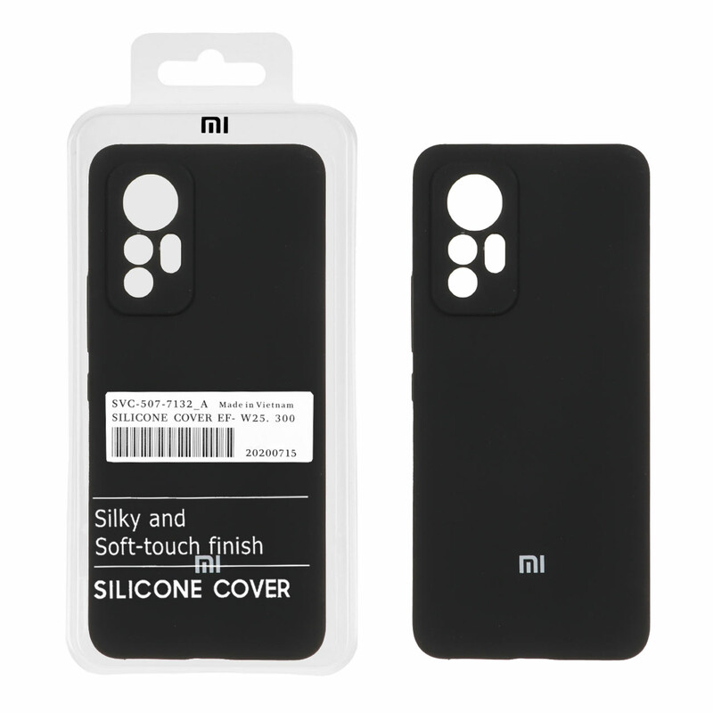 قاب سیلیکونی پاک کنی اورجینال درجه یک Xiaomi Mi 12 Lite - مشکی (پک دار)