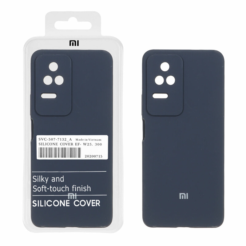 قاب سیلیکونی پاک کنی اورجینال درجه یک Xiaomi Poco F4 / K30S - سرمه ای (پک دار)