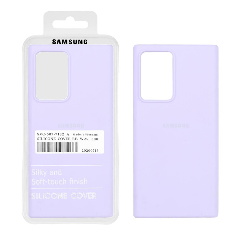 قاب سیلیکونی پاک کنی اورجینال درجه یک Samsung Galaxy Note20 Ultra - یاسی (پک دار)