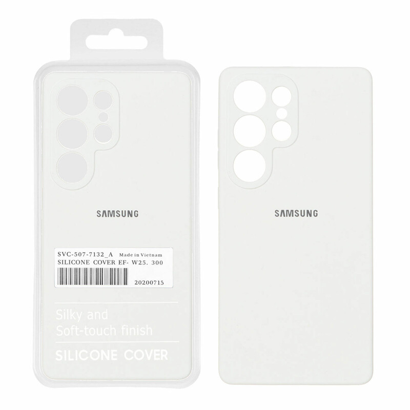 قاب سیلیکونی پاک کنی اورجینال درجه یک Samsung Galaxy S25 Ultra - سفید (پک دار)