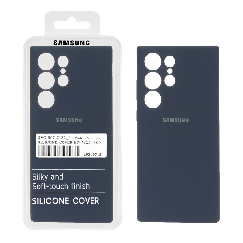 قاب سیلیکونی پاک کنی اورجینال درجه یک Samsung Galaxy S23 Ultra - سرمه ای (پک دار)