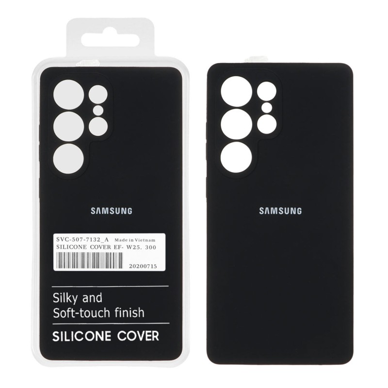 قاب سیلیکونی پاک کنی اورجینال درجه یک Samsung Galaxy S25 Ultra - مشکی (پک دار)