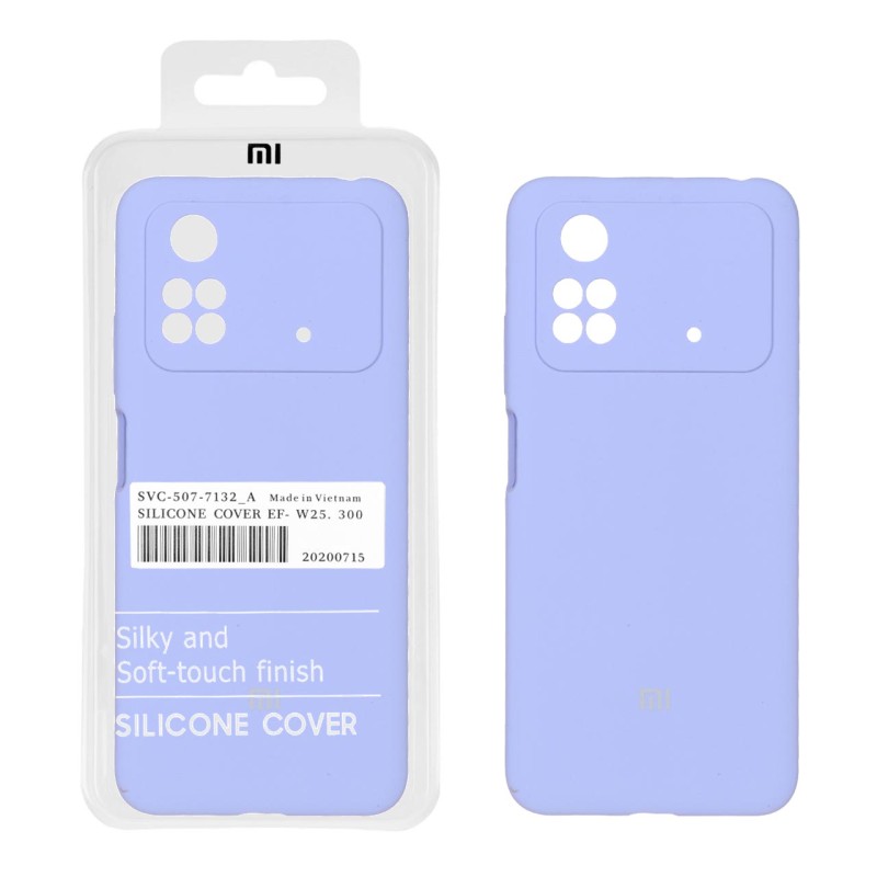 قاب سیلیکونی پاک کنی اورجینال درجه یک Xiaomi Poco M4 Pro 4G - یاسی (پک اصلی)