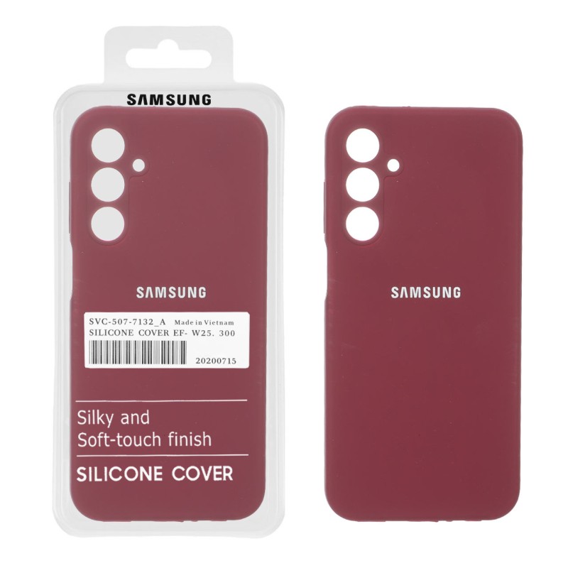 قاب سیلیکونی پاک کنی اورجینال درجه یک Samsung Galaxy A25 5G - زرشکی (پک دار)