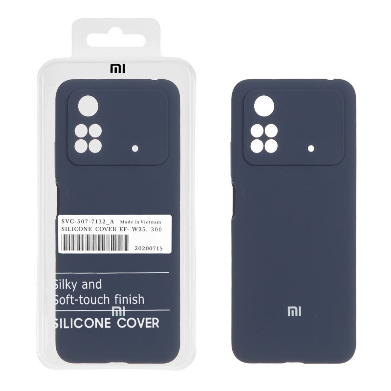 قاب سیلیکونی پاک کنی اورجینال درجه یک Xiaomi Poco M4 Pro 4G - سرمه ای (پک دار)