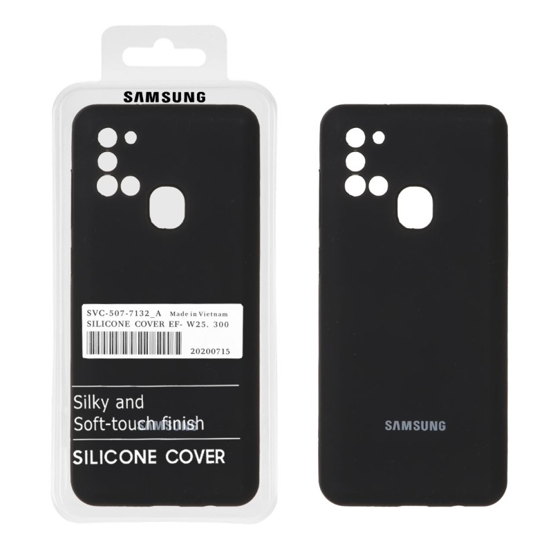 قاب سیلیکونی پاک کنی اورجینال درجه یک Samsung Galaxy A21s - مشکی (پک دار)