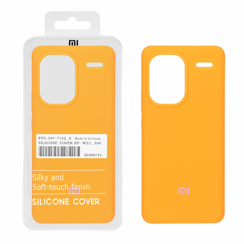 قاب سیلیکونی پاک کنی اورجینال درجه یک Xiaomi Redmi Note 13 Pro Plus 5G - نارنجی فانتزی (پک دار)