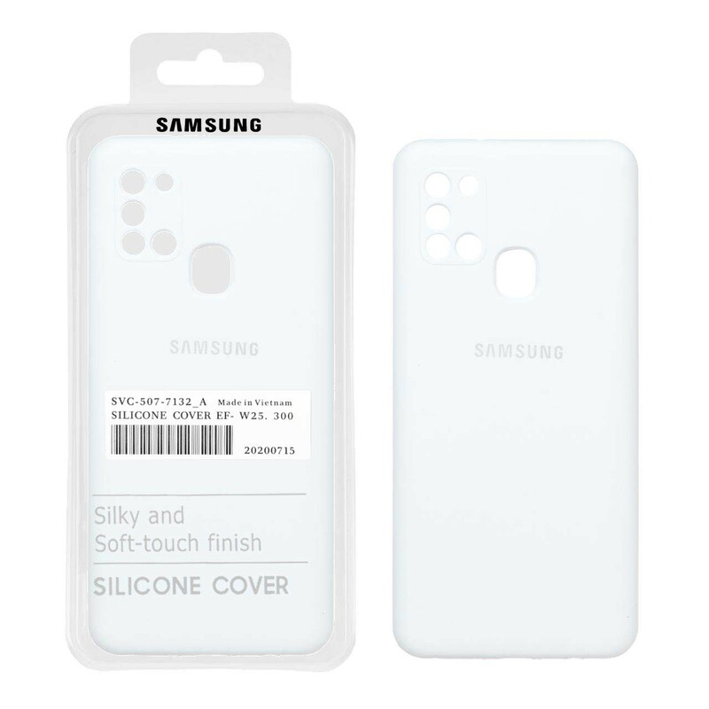 قاب سیلیکونی پاک کنی اورجینال درجه یک Samsung Galaxy A21s - سفید (پک اصلی)