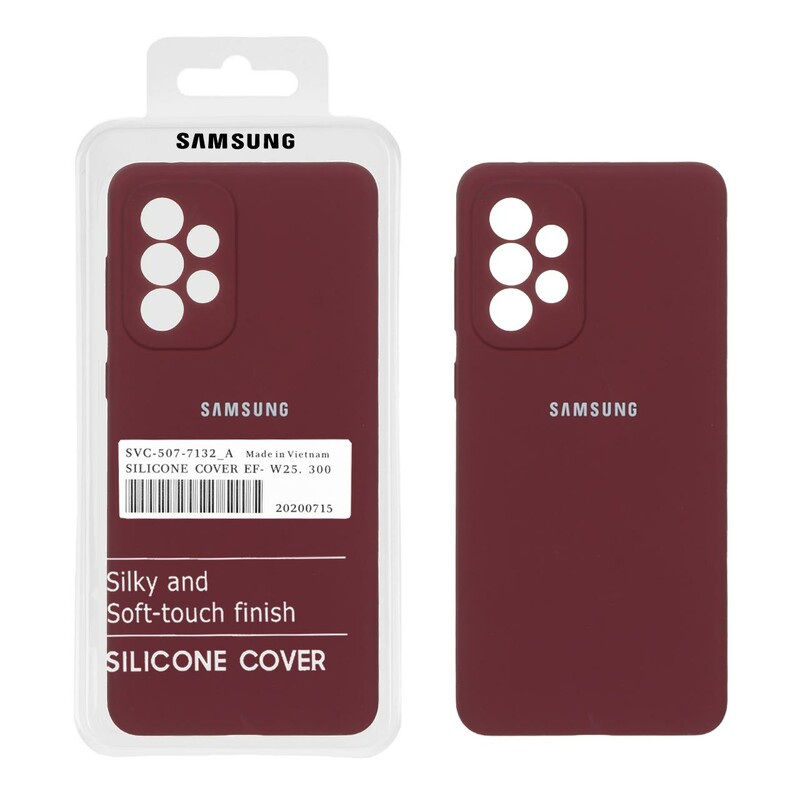قاب سیلیکونی پاک کنی اورجینال درجه یک Samsung Galaxy A73 - زرشکی (پک دار)