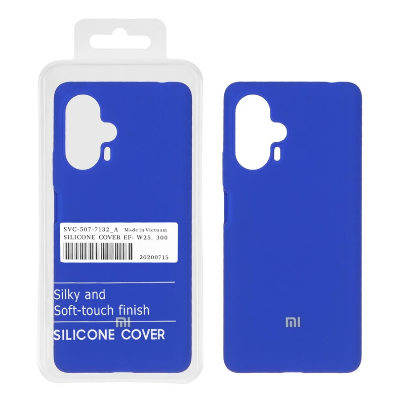 قاب سیلیکونی پاک کنی اورجینال درجه یک Xiaomi Poco F5 - آبی کاربنی (پک دار)