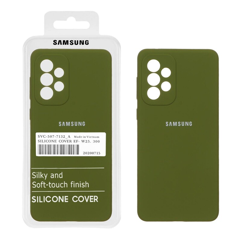 قاب سیلیکونی پاک کنی اورجینال درجه یک Samsung Galaxy A73 - سبز زیتونی (پک دار)