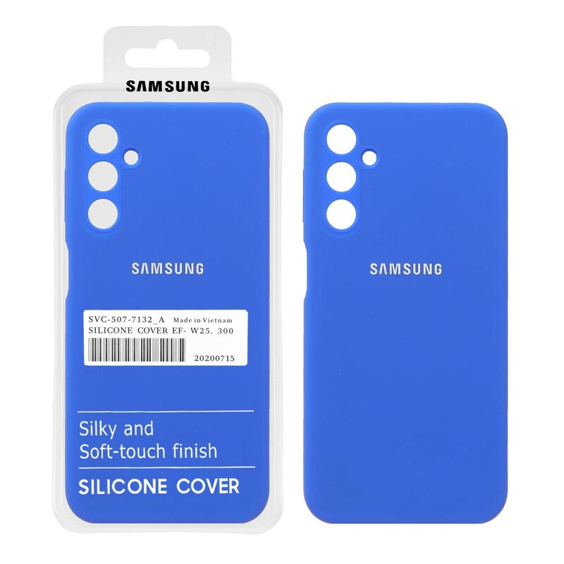 قاب سیلیکونی پاک کنی اورجینال درجه یک Samsung Galaxy A24 - آبی کاربنی (پک دار)