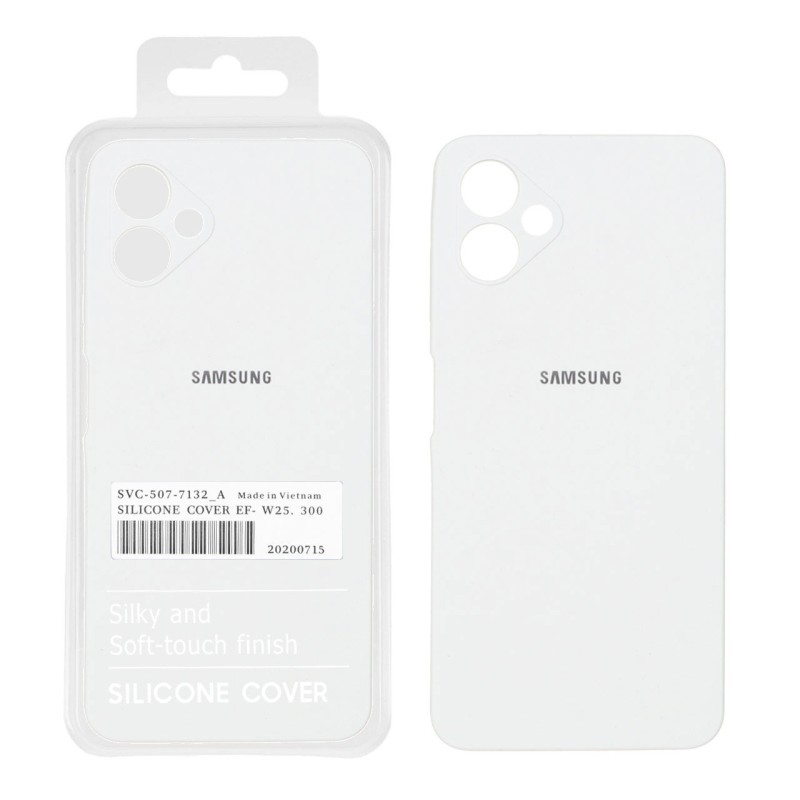 قاب سیلیکونی پاک کنی اورجینال درجه یک Samsung Galaxy A06 - سفید (پک دار)