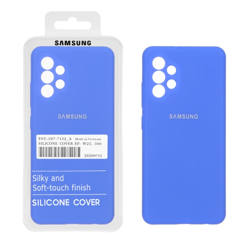 قاب سیلیکونی پاک کنی اورجینال درجه یک Samsung Galaxy A32 4G - آبی کاربنی (پک دار)