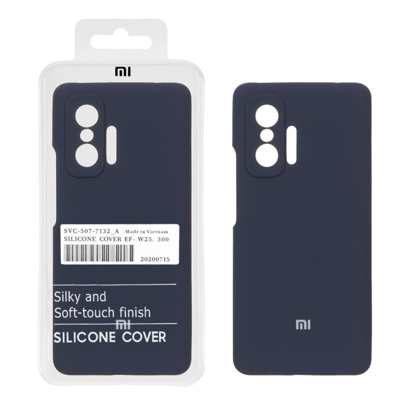 قاب سیلیکونی پاک کنی اورجینال درجه یک Xiaomi Mi 11T / Mi 11T Pro - سرمه ای (پک دار)