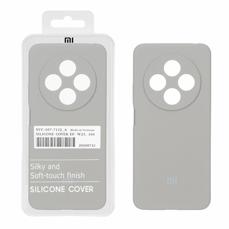 قاب سیلیکونی پاک کنی اورجینال درجه یک Xiaomi Redmi 14C / Redmi A4 / Poco C75 - طوسی (پک دار)