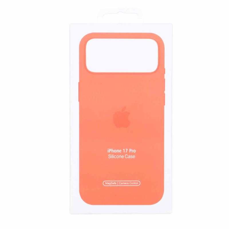 قاب اورجینال درجه یک Silicone Case پاک کنی Magsafe آی سی دار Apple iPhone 17 Pro - نارنجی (پک دار)