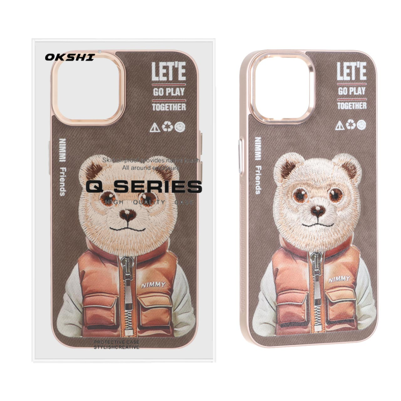 قاب جیر Nimmy گلدوزی برجسته لنز آلومینیومی Apple iPhone 13 / iPhone 14 - طرح 6 (پک دار)