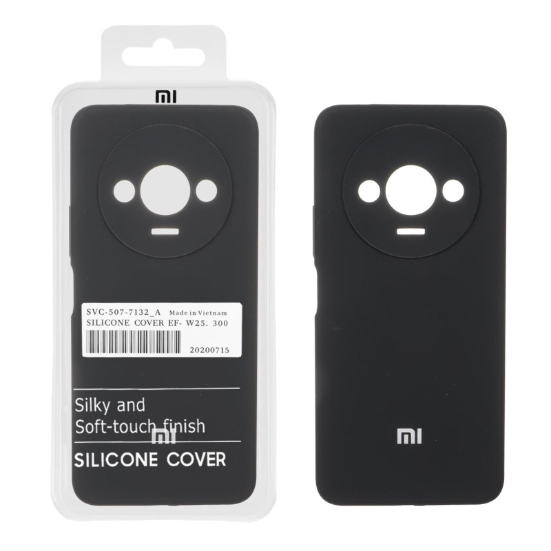 قاب سیلیکونی پاک کنی اورجینال درجه یک Xiaomi Redmi A3 / A3x / Poco C61 - مشکی (پک دار) - NTC