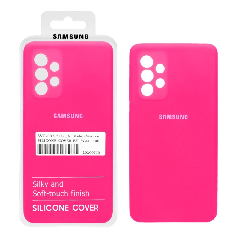 قاب سیلیکونی پاک کنی اورجینال درجه یک Samsung A73 - صورتی فانتزی (پک دار)