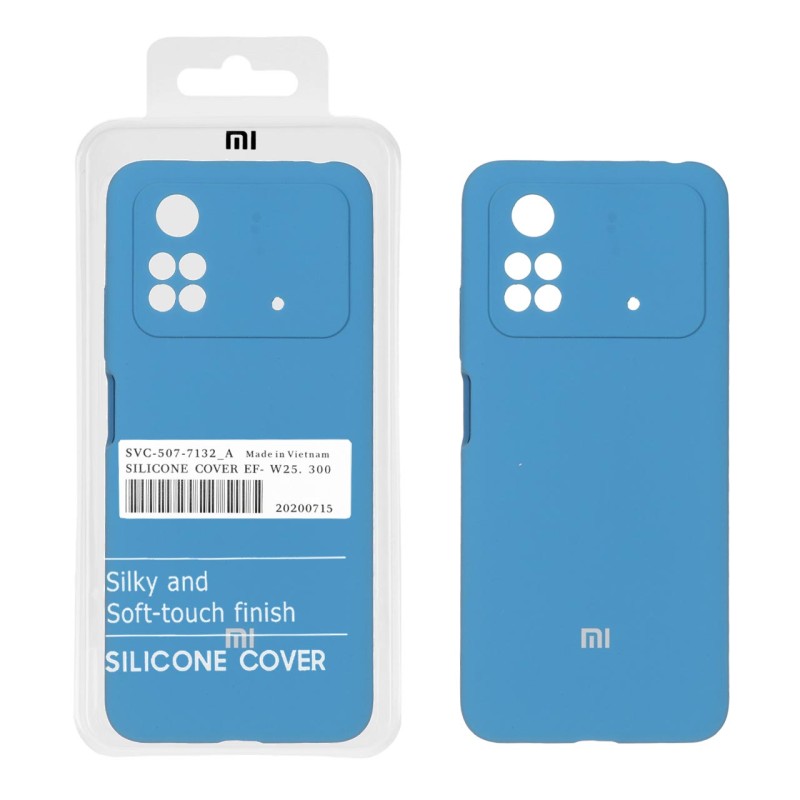 قاب سیلیکونی پاک کنی اورجینال درجه یک Xiaomi Poco M4 Pro-4G - آبی (پک دار)