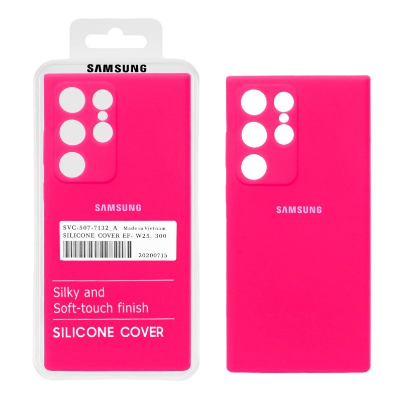 قاب سیلیکونی پاک کنی اورجینال درجه یک Samsung S23 Ultra - صورتی فانتزی (پک دار)