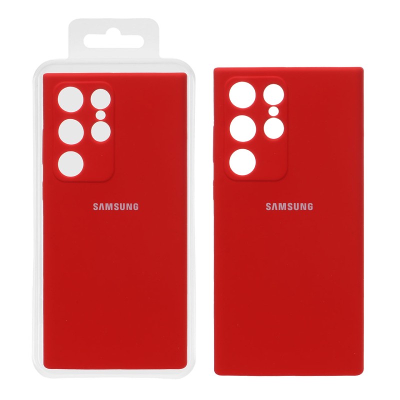 قاب سیلیکونی پاک کنی اورجینال درجه یک Samsung S23 Ultra - قرمز (پک دار)
