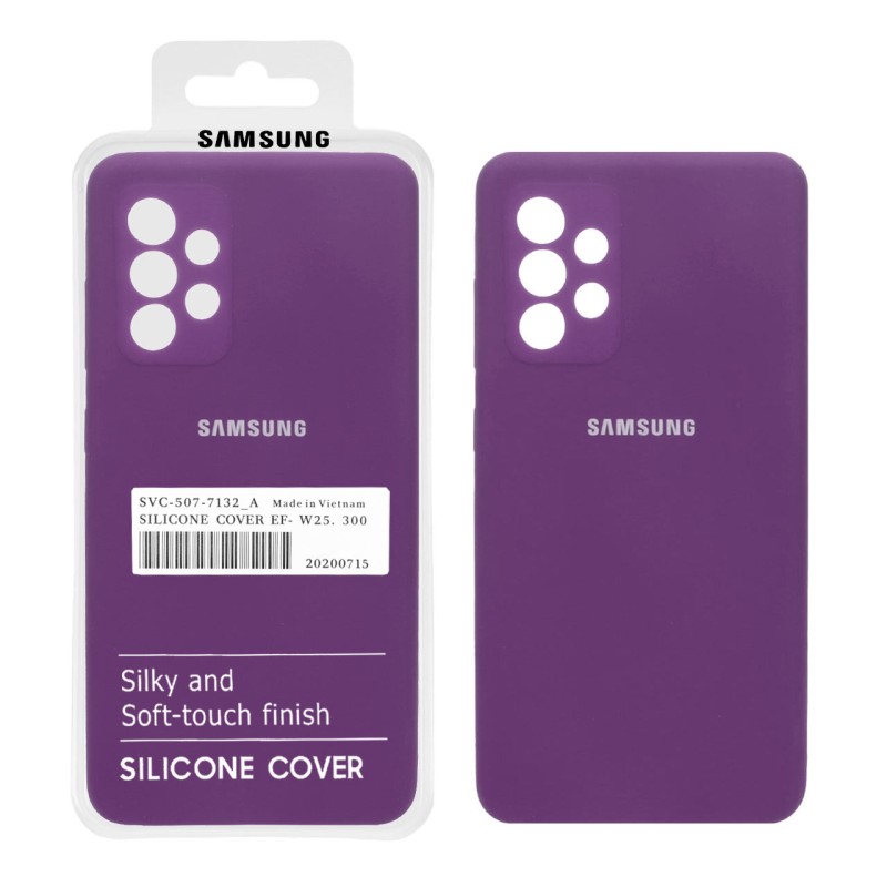 قاب سیلیکونی پاک کنی اورجینال درجه یک Samsung A73 - ارغوانی (پک دار)