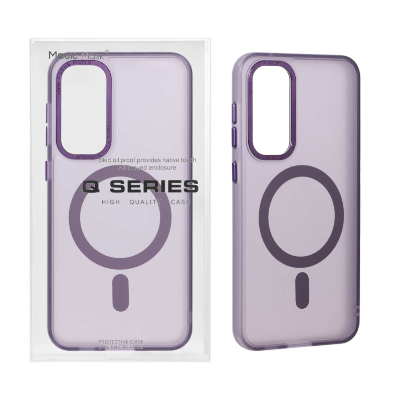 قاب Focus Pixels لنز آلومینیومی مات Magsafe مدل Samsung Galaxy S23 FE - بنفش (پک دار)