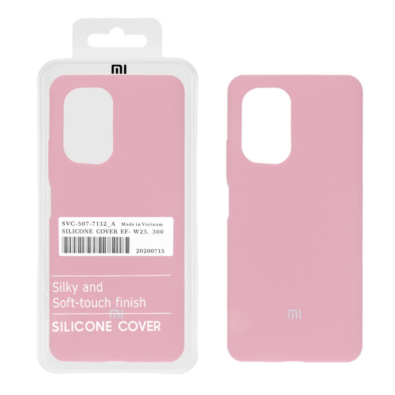 قاب سیلیکونی پاک کنی اورجینال درجه یک Xiaomi Poco F3 / Redmi Mi 11i - صورتی روشن (پک دار)