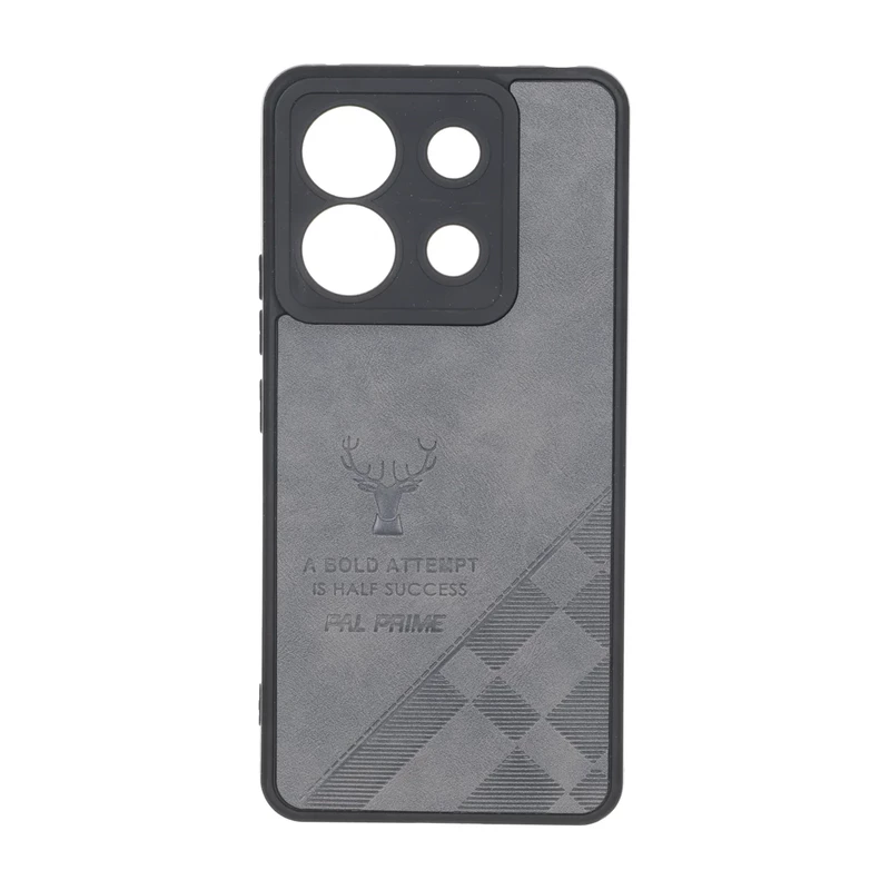 قاب طرح چرم گوزنی Pal Prime مدل Xiaomi Redmi Note 13 Pro 5G / Poco X6 5G - خاکستری
