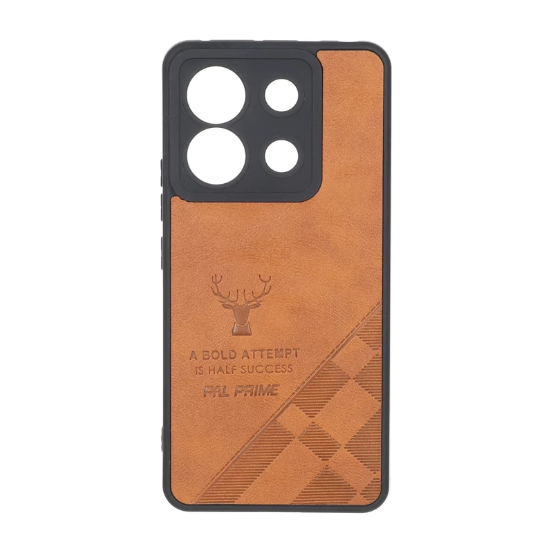 قاب طرح چرم گوزنی Pal Prime مدل Xiaomi Redmi Note 13 Pro 5G / Poco X6 5G - عسلی