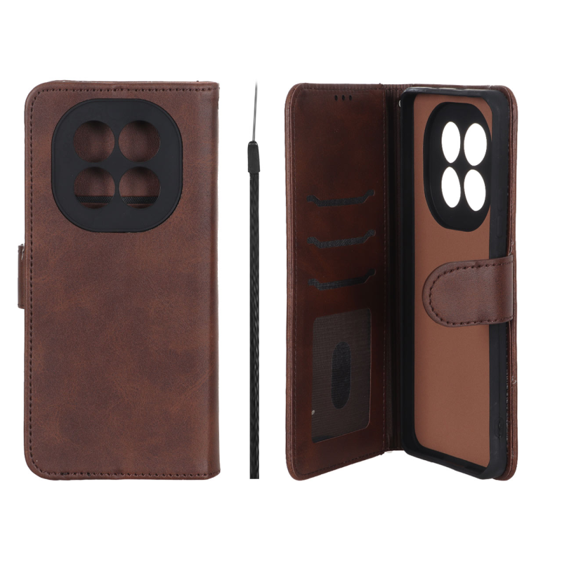 کیف موبایل مگنتی Crystal داخل مخمل Xiaomi Redmi Note 15 - قهوه ای