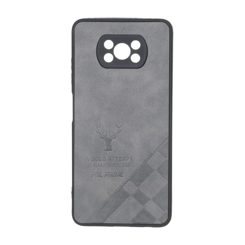 قاب طرح چرم گوزنی Pal Prime مدل Xiaomi Poco X3 / Poco X3 Pro / Poco X3 NFC - خاکستری