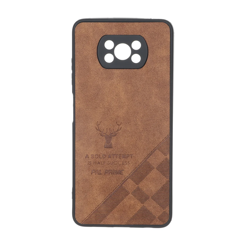 قاب طرح چرم گوزنی Pal Prime مدل Xiaomi Poco X3 / Poco X3 Pro / Poco X3 NFC - قهوه ای