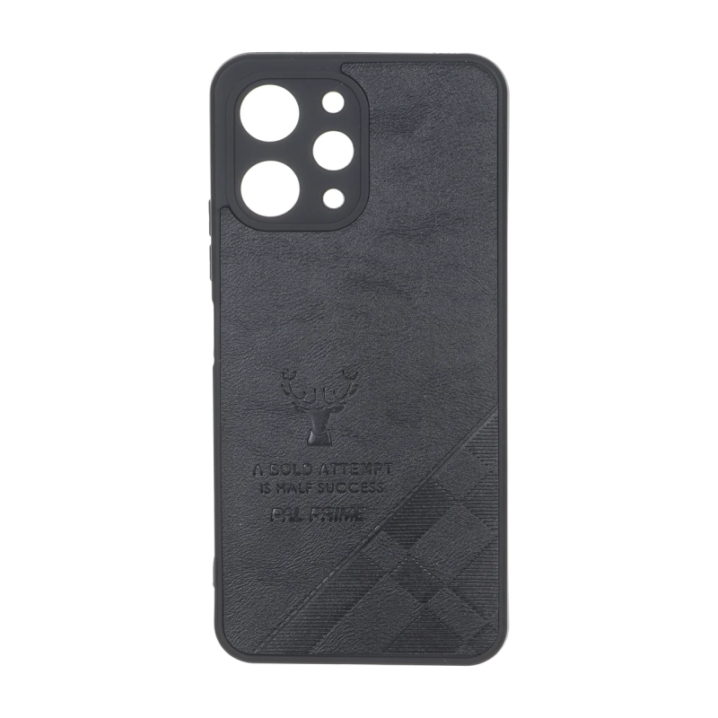 قاب طرح چرم گوزنی Pal Prime مدل Xiaomi Redmi 12 / Poco M6 Pro 5G - مشکی