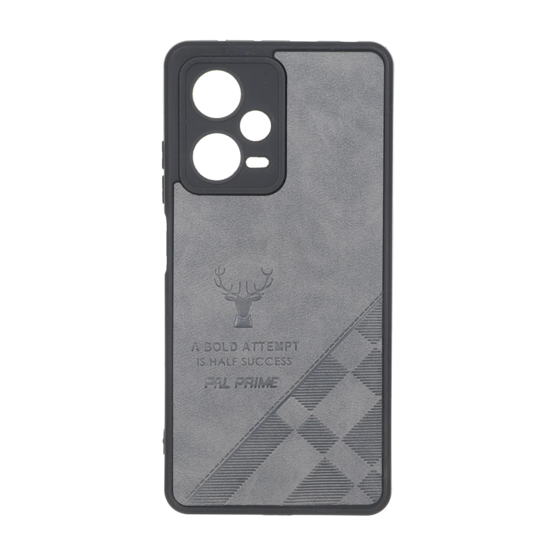 قاب طرح چرم گوزنی Pal Prime مدل Xiaomi Redmi Note 12 Pro 5G - خاکستری