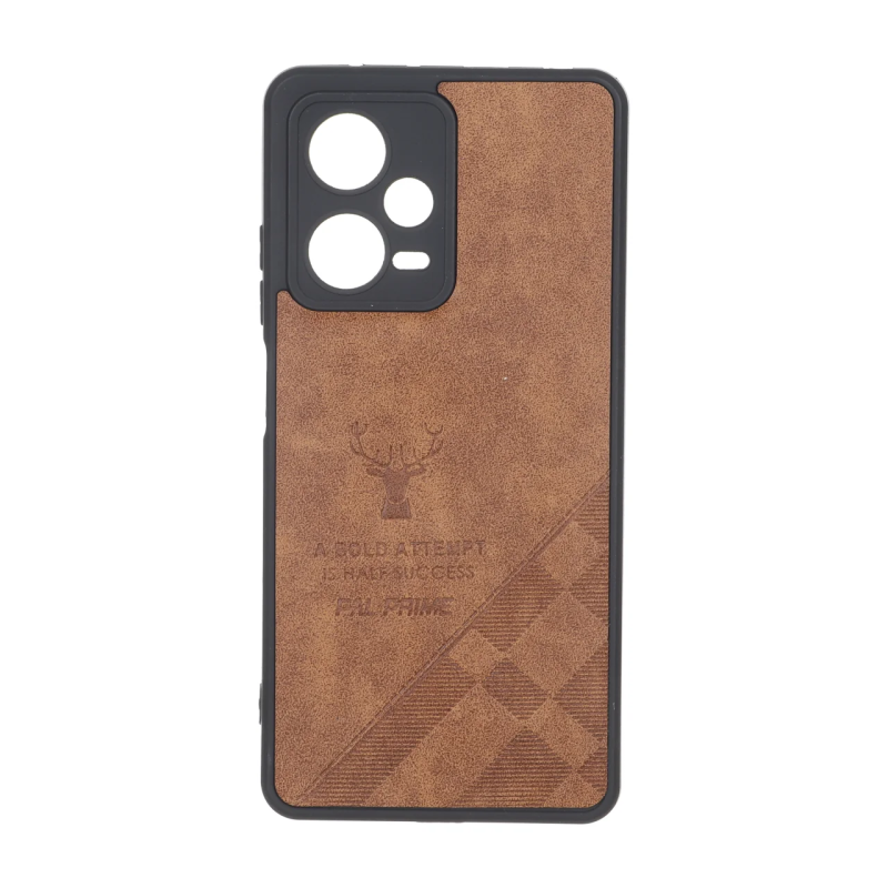 قاب طرح چرم گوزنی Pal Prime مدل Xiaomi Redmi Note 12 Pro 5G - قهوه ای