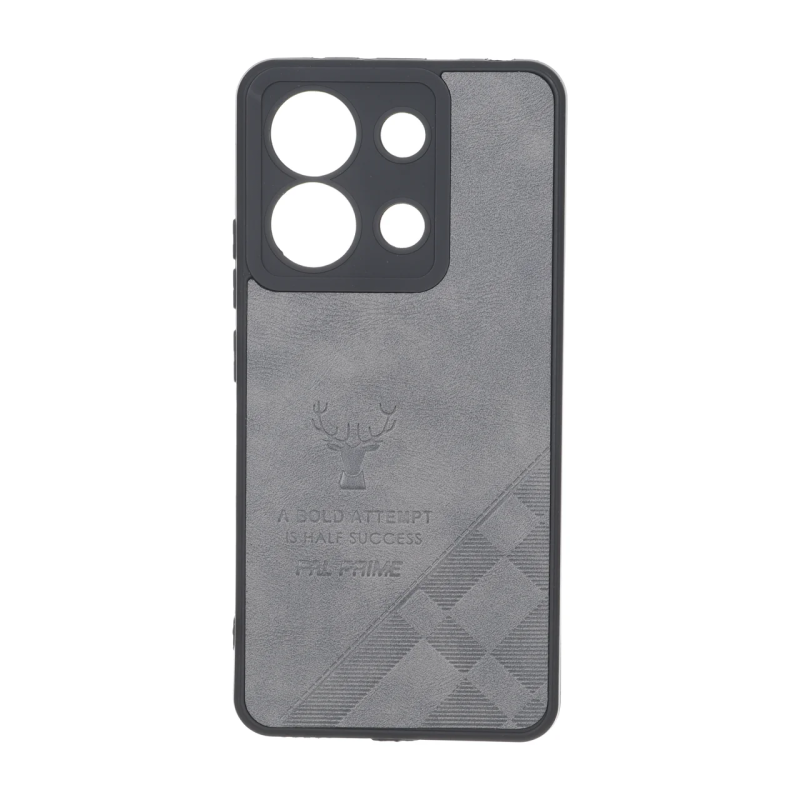 قاب طرح چرم گوزنی Pal Prime مدل Xiaomi Redmi Note 13 4G - خاکستری