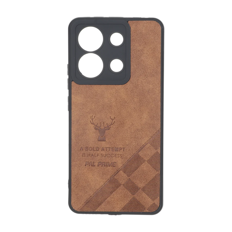قاب طرح چرم گوزنی Pal Prime مدل Xiaomi Redmi Note 13 4G - قهوه ای