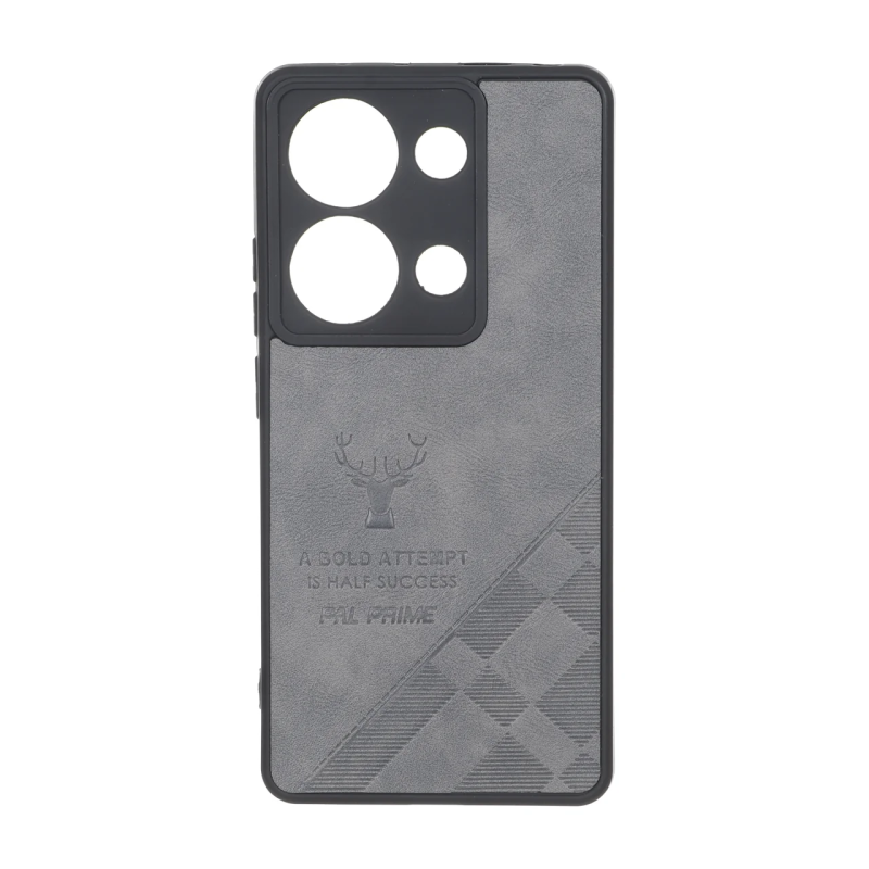 قاب طرح چرم گوزنی Pal Prime مدل Xiaomi Redmi Note 14S / Note 13 Pro 4G / Poco M6 Pro 4G - خاکستری