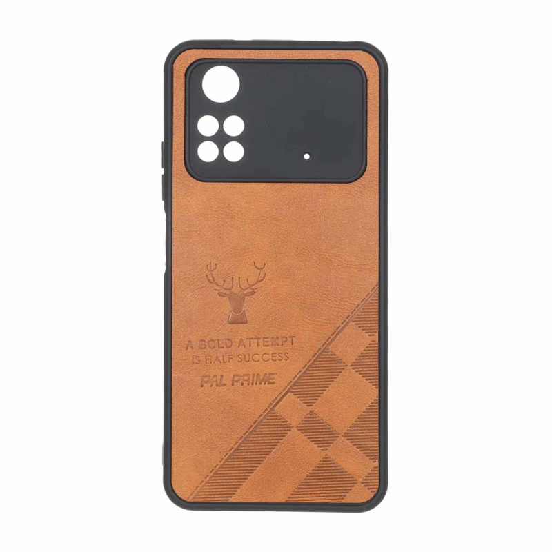 قاب طرح چرم گوزنی Pal Prime مدل Xiaomi Poco M4 Pro 4G - عسلی