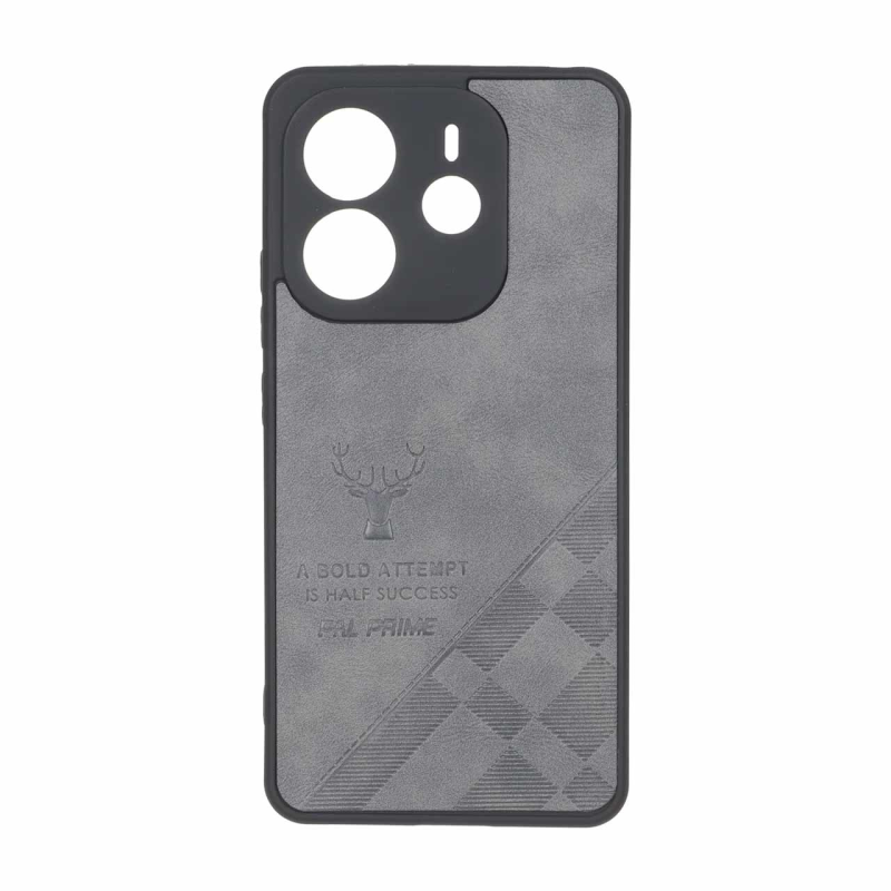 قاب طرح چرم گوزنی Pal Prime مدل Xiaomi Redmi Note 14 4G - خاکستری
