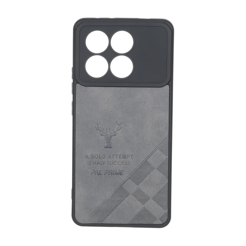 قاب طرح چرم گوزنی Pal Prime مدل Xiaomi Poco X6 Pro 5G / Redmi K70E - خاکستری