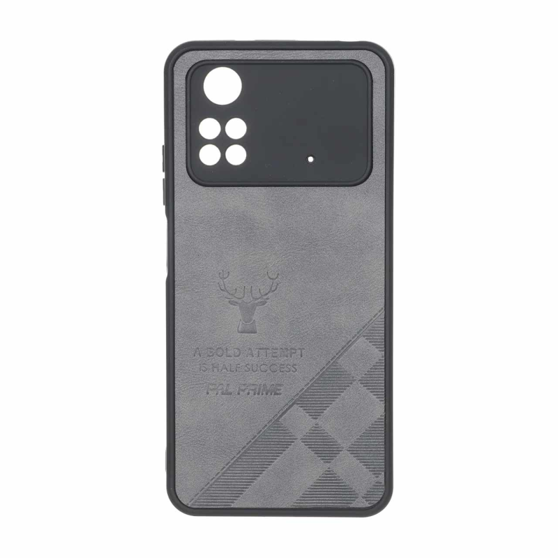 قاب طرح چرم گوزنی Pal Prime مدل Xiaomi Poco M4 Pro 4G - خاکستری