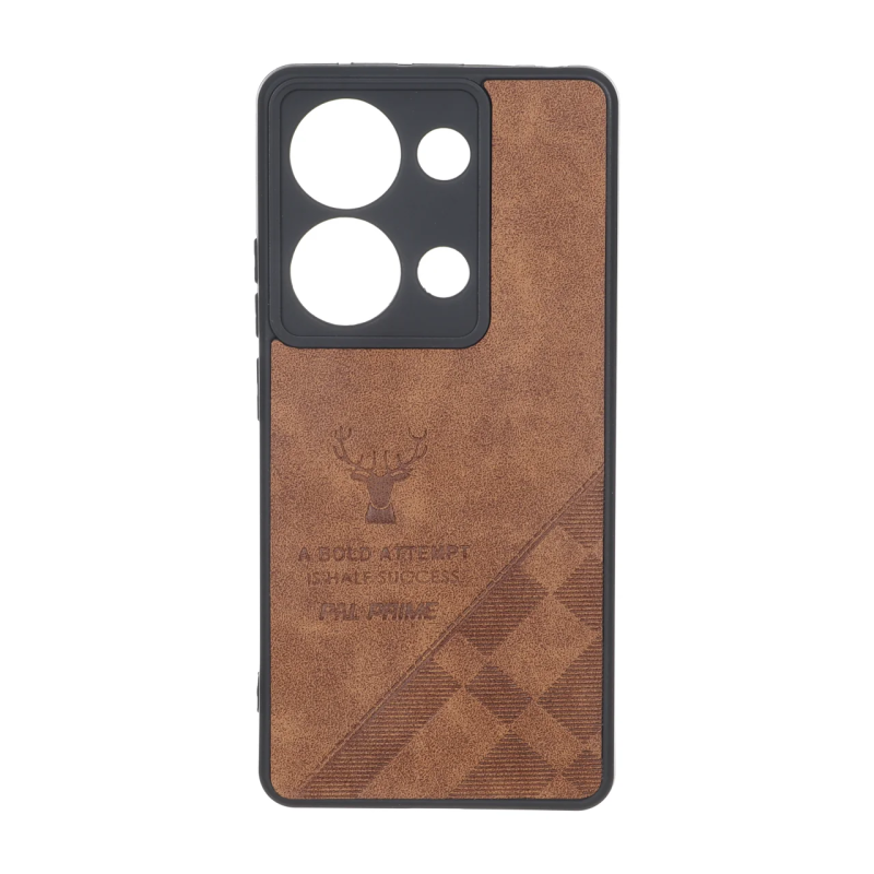 قاب طرح چرم گوزنی Pal Prime مدل Xiaomi Redmi Note 14S / Note 13 Pro 4G / Poco M6 Pro 4G - قهوه ای
